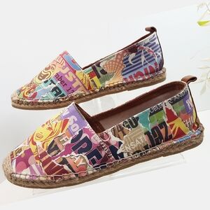 Vintage Maldives🍹Colorful Graphics Espadrilles🏖Boho Summer Canvas